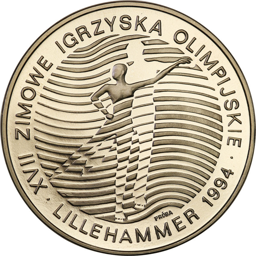 III RP. PRÓBA Nikiel 300 000 złotych 1993 XVII Zimowe IO. Lillehammer